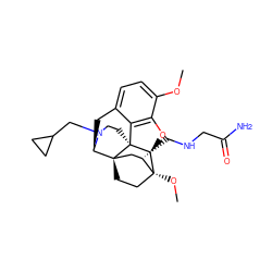 COc1ccc2c3c1O[C@@H]1[C@]34CCN(CC3CC3)[C@H](C2)[C@]42CC[C@@]1(OC)[C@@H](CNCC(N)=O)C2 ZINC000114759407