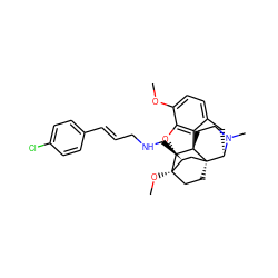 COc1ccc2c3c1O[C@H]1[C@]4(OC)CC[C@@]5(C[C@@H]4CNC/C=C/c4ccc(Cl)cc4)[C@@H](C2)N(C)CC[C@]315 ZINC000101143290