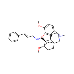 COc1ccc2c3c1O[C@H]1[C@]4(OC)CC[C@@]5(C[C@@H]4CNC/C=C/c4ccccc4)[C@@H](C2)N(C)CC[C@]315 ZINC000101143052