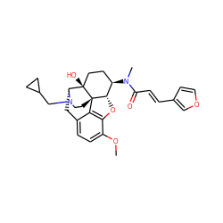 COc1ccc2c3c1O[C@H]1[C@H](N(C)C(=O)/C=C/c4ccoc4)CC[C@@]4(O)[C@@H](C2)N(CC2CC2)CC[C@]314 ZINC001772644777