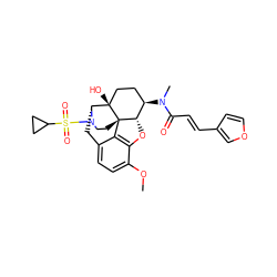 COc1ccc2c3c1O[C@H]1[C@H](N(C)C(=O)/C=C/c4ccoc4)CC[C@@]4(O)[C@@H](C2)N(S(=O)(=O)C2CC2)CC[C@]314 ZINC001772587365