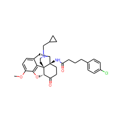 COc1ccc2c3c1O[C@H]1C(=O)CC[C@@]4(NC(=O)CCCc5ccc(Cl)cc5)[C@@H](C2)N(CC2CC2)CC[C@]314 ZINC000036221634