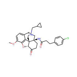 COc1ccc2c3c1O[C@H]1C(=O)CC[C@@]4(NC(=O)CCc5ccc(Cl)cc5)[C@@H](C2)N(CC2CC2)CC[C@]314 ZINC000035050549