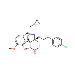 COc1ccc2c3c1O[C@H]1C(=O)CC[C@@]4(NCCc5ccc(Cl)cc5)[C@@H](C2)N(CC2CC2)CC[C@]314 ZINC000035050552