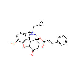 COc1ccc2c3c1O[C@H]1C(=O)CC[C@@]4(OC(=O)/C=C/c5ccccc5)[C@@H](C2)N(CC2CC2)CC[C@]314 ZINC000040913645