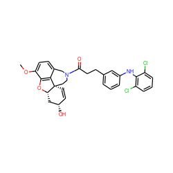 COc1ccc2c3c1O[C@H]1C[C@@H](O)C=C[C@@]31CCN(C(=O)CCc1cccc(Nc3c(Cl)cccc3Cl)c1)C2 ZINC000473105956