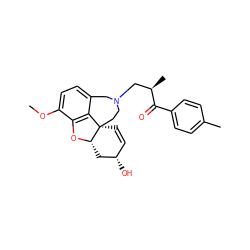 COc1ccc2c3c1O[C@H]1C[C@@H](O)C=C[C@@]31CCN(C[C@@H](C)C(=O)c1ccc(C)cc1)C2 ZINC000013980980