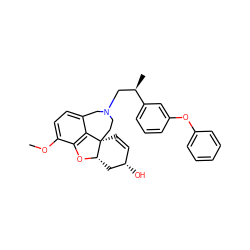 COc1ccc2c3c1O[C@H]1C[C@@H](O)C=C[C@@]31CCN(C[C@@H](C)c1cccc(Oc3ccccc3)c1)C2 ZINC000013980977