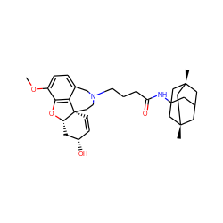 COc1ccc2c3c1O[C@H]1C[C@@H](O)C=C[C@@]31CCN(CCCC(=O)NC13CC4C[C@](C)(C1)C[C@@](C)(C4)C3)C2 ZINC000095572173