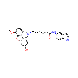 COc1ccc2c3c1O[C@H]1C[C@@H](O)C=C[C@@]31CCN(CCCCCC(=O)Nc1ccc3[nH]ccc3c1)C2 ZINC000473106311