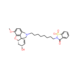 COc1ccc2c3c1O[C@H]1C[C@@H](O)C=C[C@@]31CCN(CCCCCCCCN1C(=O)c3ccccc3S1(=O)=O)C2 ZINC000049679839