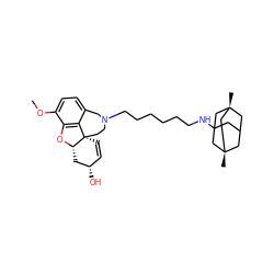 COc1ccc2c3c1O[C@H]1C[C@@H](O)C=C[C@@]31CCN(CCCCCCNC13CC4C[C@](C)(C1)C[C@@](C)(C4)C3)C2 ZINC000095573990