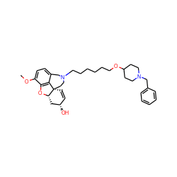 COc1ccc2c3c1O[C@H]1C[C@@H](O)C=C[C@@]31CCN(CCCCCCOC1CCN(Cc3ccccc3)CC1)C2 ZINC000042835129