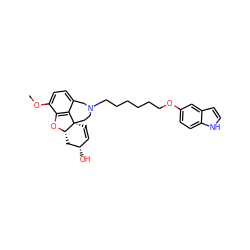 COc1ccc2c3c1O[C@H]1C[C@@H](O)C=C[C@@]31CCN(CCCCCCOc1ccc3[nH]ccc3c1)C2 ZINC000473099772