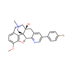 COc1ccc2c3c1O[C@H]1c4ncc(-c5ccc(Br)cc5)cc4C[C@@]4(O)[C@@H](C2)N(C)CC[C@]314 ZINC000013559707