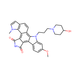 COc1ccc2c3c4c(c5c(ccc6ccn(C)c65)c3n(CCCN3CCC(O)CC3)c2c1)C(=O)NC4=O ZINC000013535093