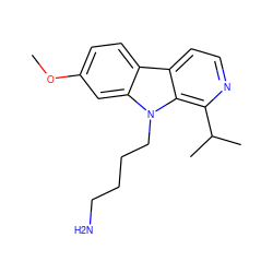 COc1ccc2c3ccnc(C(C)C)c3n(CCCCN)c2c1 ZINC000084604165