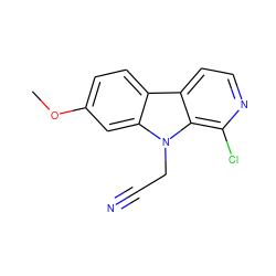 COc1ccc2c3ccnc(Cl)c3n(CC#N)c2c1 ZINC000230506691