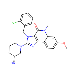 COc1ccc2c3nc(N4CCC[C@@H](N)C4)n(Cc4ccccc4Cl)c3c(=O)n(C)c2c1 ZINC000095560005