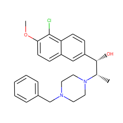 COc1ccc2cc([C@H](O)[C@H](C)N3CCN(Cc4ccccc4)CC3)ccc2c1Cl ZINC000022448450