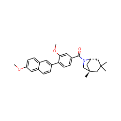 COc1ccc2cc(-c3ccc(C(=O)N4C[C@]5(C)C[C@H]4CC(C)(C)C5)cc3OC)ccc2c1 ZINC000049036505