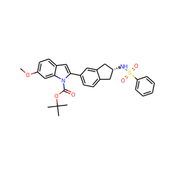 COc1ccc2cc(-c3ccc4c(c3)C[C@H](NS(=O)(=O)c3ccccc3)C4)n(C(=O)OC(C)(C)C)c2c1 ZINC000028949464