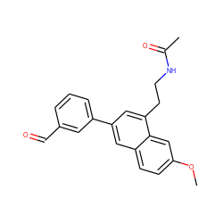 COc1ccc2cc(-c3cccc(C=O)c3)cc(CCNC(C)=O)c2c1 ZINC000040951610