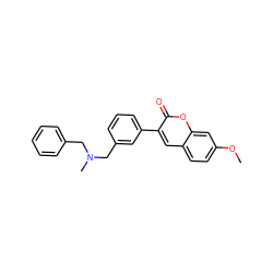 COc1ccc2cc(-c3cccc(CN(C)Cc4ccccc4)c3)c(=O)oc2c1 ZINC000028710681