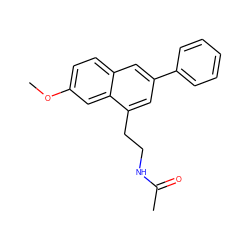 COc1ccc2cc(-c3ccccc3)cc(CCNC(C)=O)c2c1 ZINC000000023737