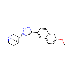 COc1ccc2cc(-c3cn([C@H]4CN5CCC4CC5)nn3)ccc2c1 ZINC000143107262