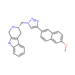 COc1ccc2cc(-c3cn(C[C@@H]4Cc5c([nH]c6ccccc56)CN4)nn3)ccc2c1 ZINC000064539043