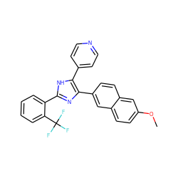 COc1ccc2cc(-c3nc(-c4ccccc4C(F)(F)F)[nH]c3-c3ccncc3)ccc2c1 ZINC000028824342