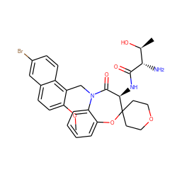COc1ccc2cc(Br)ccc2c1CN1C(=O)[C@@H](NC(=O)[C@@H](N)[C@H](C)O)C2(CCOCC2)Oc2ccccc21 ZINC000144247472