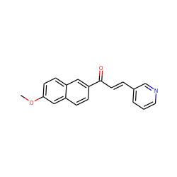 COc1ccc2cc(C(=O)/C=C/c3cccnc3)ccc2c1 ZINC000007586945