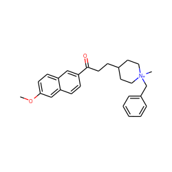 COc1ccc2cc(C(=O)CCC3CC[N+](C)(Cc4ccccc4)CC3)ccc2c1 ZINC000013817979