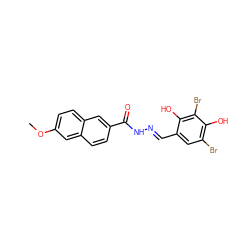 COc1ccc2cc(C(=O)N/N=C/c3cc(Br)c(O)c(Br)c3O)ccc2c1 ZINC000095586726