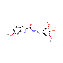 COc1ccc2cc(C(=O)N/N=C/c3cc(OC)c(OC)c(OC)c3)[nH]c2c1 ZINC000002225998