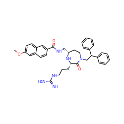 COc1ccc2cc(C(=O)NC[C@@H]3CCN(CC(c4ccccc4)c4ccccc4)C(=O)[C@H](CCCNC(=N)N)N3)ccc2c1 ZINC000118677683