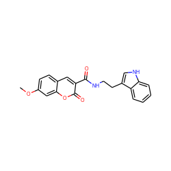 COc1ccc2cc(C(=O)NCCc3c[nH]c4ccccc34)c(=O)oc2c1 ZINC001772653340