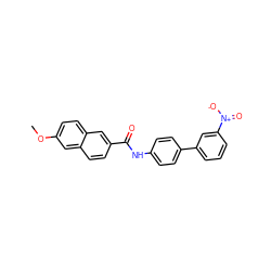 COc1ccc2cc(C(=O)Nc3ccc(-c4cccc([N+](=O)[O-])c4)cc3)ccc2c1 ZINC000073389331