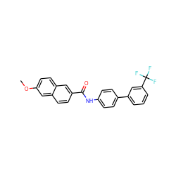 COc1ccc2cc(C(=O)Nc3ccc(-c4cccc(C(F)(F)F)c4)cc3)ccc2c1 ZINC000073197017