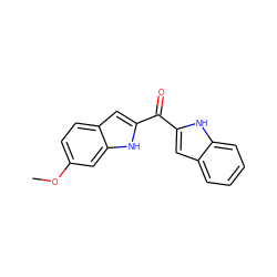 COc1ccc2cc(C(=O)c3cc4ccccc4[nH]3)[nH]c2c1 ZINC000013472534