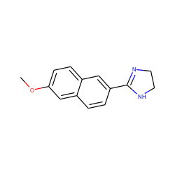 COc1ccc2cc(C3=NCCN3)ccc2c1 ZINC000013805905