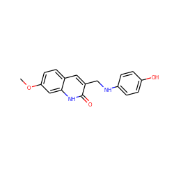 COc1ccc2cc(CNc3ccc(O)cc3)c(=O)[nH]c2c1 ZINC000012144294