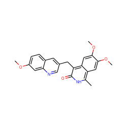 COc1ccc2cc(Cc3c(=O)[nH]c(C)c4cc(OC)c(OC)cc34)cnc2c1 ZINC000169703369