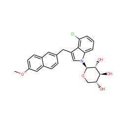 COc1ccc2cc(Cc3cn([C@@H]4OC[C@@H](O)[C@H](O)[C@H]4O)c4cccc(Cl)c34)ccc2c1 ZINC000066105178