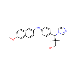 COc1ccc2cc(Nc3ccc([C@@H](n4ccnc4)C(C)(C)CO)cc3)ccc2c1 ZINC000072116956