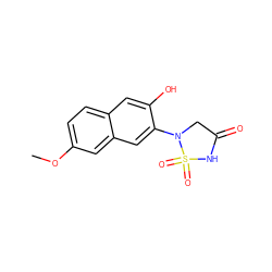 COc1ccc2cc(O)c(N3CC(=O)NS3(=O)=O)cc2c1 ZINC000043201585