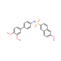 COc1ccc2cc(S(=O)(=O)Nc3ccc(-c4ccc(OC)c(OC)c4)cc3)ccc2c1 ZINC000082157485