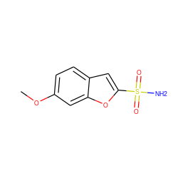 COc1ccc2cc(S(N)(=O)=O)oc2c1 ZINC000027850175